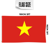 Vente en gros 3x5ft drapeaux du Vietnam polyester 68D/100D Personnaliser toutes les nations expédition rapide Fournisseur fiable livraison rapide