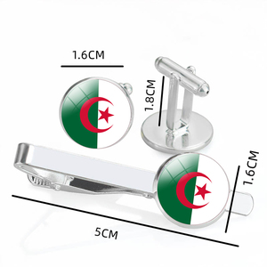 Set di gemelli regalo bandiera africana scatola di alta qualità in acciaio inox bandiera nazionale del mondo gemelli e fermacravatta per gli uomini personalizzati