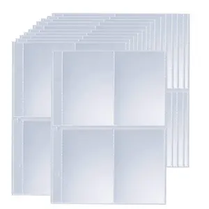 4 Taschen-Sammelkarten hüllen Seiten 8 Hüllen pro Seite für 3 Ringbinder-Karten blätter für Karten in Standard größe