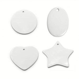 High Quality Wholesale Custom Decoration Sublimation Blank <b>Ceramic</b> Christmas <b>Ornaments</b> Personalized Tree 8.3x6.7cm - Product Image 2