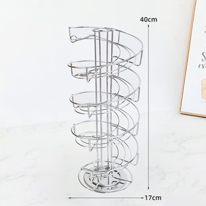 Soporte para Cápsulas de Café <span class=keywords><strong>Dolce</strong></span> <span class=keywords><strong>Gusto</strong></span> en Espiral con Base Giratoria - Diseño de Espuma de Leche, Organizador de Hierro para Encimera de Cocina, Negro Minimalista - Product Image 6