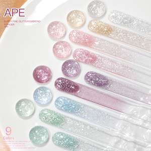 Vernis à ongles en gel blanc scintillant de style étoile à étiquette privée, 9 couleurs, paillettes fines roses scintillantes, gel pour nail art pour salon à domicile - Product Image 4