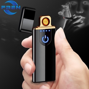 Encendedor USB Recargable Resistente al Viento <span class=keywords><strong>2023</strong></span>, Encendedor de Cigarrillos Metálico Delgado y Mini sin Llama - Product Image 2