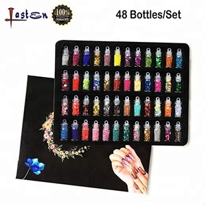 48 botellas Glitter Mini pequeña botella de vidrio con purpurina en polvo lentejuelas surtidas <span class=keywords><strong>para</strong></span> Slime DIY Crafts - Product Image 5
