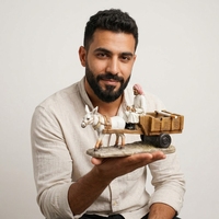 Cendrier en résine personnalisé, figurines de chameau et de chariot de style arabe pour ornement de table, cadeaux de l'Aïd Moubarak, souvenirs touristiques 3D