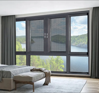 Estándar australiano As2047 Casa residencial Ventanas corredizas de aluminio horizontales de doble acristalamiento Ventana corredera de 3 pistas