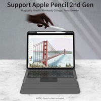 Casing Keyboard Combo Touch dengan Trackpad untuk iPad Mini 6 6th 2021 8.3 Inch RGB Backlit Slot Pensil Kulit Clavier Cover 100
