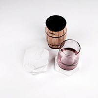 Dessous de verre créatifs en marbre hexagonal, 5 pièces, verre nordique simple et créatif, en céramique, table isolation thermique, antidérapant, vente en gros