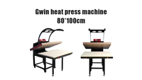 Presse à chaud manuelle grand format GWin 40x60/80x100, machine de transfert industrielle pour vêtements/t-shirts, 220V, garantie 1 an