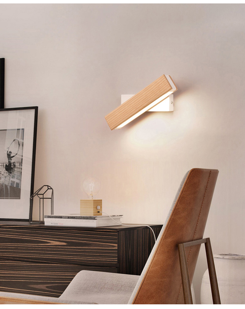Modern Wall Lights Indoor Lighting Home Room Corridor Decorative Nordic Wooden led Wall Lamp For Bedroom