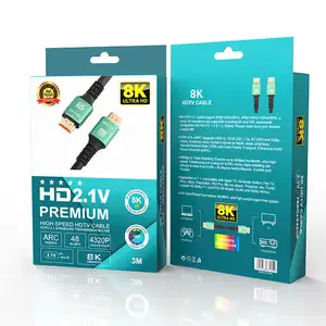 Kabel SIPU HDMI 8K 60hz-4K 120Hz 1 M-10 M pilihan panjang untuk kabel Audio & Video