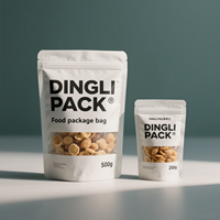 Sac support personnalisé en mylar Pochette d'emballage alimentaire en plastique à fermeture éclair pour chips de banane Sacs en plastique lyophilisés avec noix mélangées