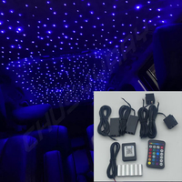 Kit de plafonnier LED à fibres optiques RVBW 16W 1V6 type Split Romantique, effet ciel étoilé, 7 couleurs, intensité variable, IP44, DC12V, contrôle via application mobile/télécommande/voix