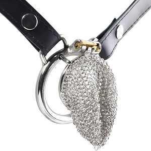 Jaula de Castidad de Acero Inoxidable FRRK, Juguetes Sexuales para Adultos para el Placer Masculino, Diseño de Malla Hueca, Anillo de Bloqueo para Pene - Product Image 4
