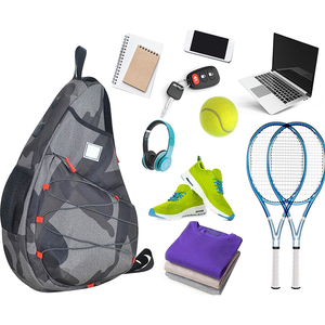 Sac à bandoulière personnalisé pour le tennis et le raquette-ball avec port de charge USB, pour hommes/femmes, adulte, sac à dos de sport pour raquette de pickleball, design bandoulière - Product Image 3