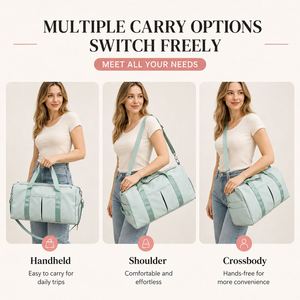 Custom Dry-Wet Separation <b>Sports</b> <b>Holdall</b> with Independent Shoe Pocket, Personalized Embroidered Gym Duffle Bag - Product Image 5