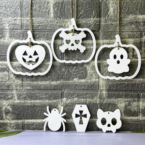 แม่พิมพ์ซิลิโคนปูนปลาสเตอร์สำหรับตกแต่งโต๊ะรูปแหวนฟักทองพร้อมจี้รูปค้างคาว รุ่น M60176 - Product Image 2