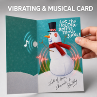 Carte de Noël musicale 3D pop-up de luxe, faite à la main, solution de marquage publicitaire pour les fêtes