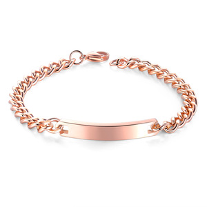 Bracelets en acier inoxydable brillant pour amoureux, bracelets vierges à graver, bracelets de <span class=keywords><strong>couple</strong></span> DIY - Product Image 1