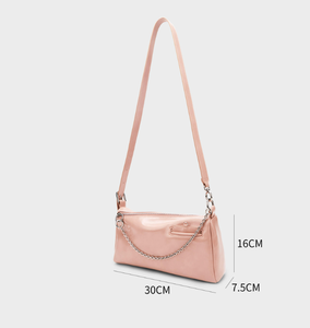 New Fashion Luxury Oil Wax PU Leather Chain Women's Shoulder <b>Bag</b> Women's Cross <b>Bag</b> - Product Image 3