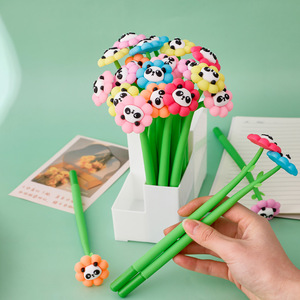 Nouveau dessin animé mignon Panda stylo neutre Kawaii 0.5mm encre noire en plastique étudiant école papeterie fournitures de bureau Signature stylo Anime - Product Image 5