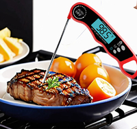 Thermomètre numérique électronique de cuisine étanche IPX6, précision 0,2°C, sonde en acier inoxydable 304 pour grillades, cuisson, pâtisserie et utilisation au four