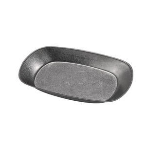 Plato rectangular retro de acero inoxidable 304, plato de metal con base plana para aperitivos, para fiestas, hoteles y comida. - Product Image 3