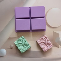 4-fach Silikonform Blumen-Seifenform DIY Handgemachte Seifenform Handgemachte Schokoladen-Keks-Kuchen-Dekoration für Backformen und Basteln