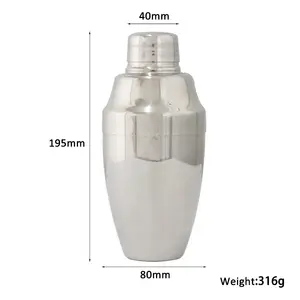 صلب مقاوم للصدأ 304 قارورة خفق خلاط كبير بلاستيكي مصفاة ساقي البار مع خاصية مانعة للتسرب خلاط مارتيني استخدام في بار المشروبات