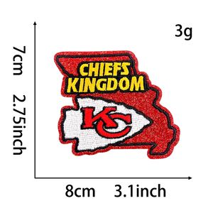 サッカーパッチチームキラキラ刺繍生地ステッカー複数ロゴ州スタイル服nflアイロンパッチ - Product Image 3