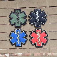 Patch en caoutchouc PVC 3D drôle avec logo serpent unique et étoile de la vie, avec crochet