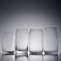 Verre en forme de canette de bière, transparent, sans plomb, style américain moderne, pour sublimation, 16 oz, pour hôtels/restaurants (vente en gros)