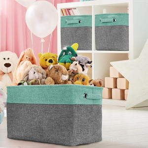 Maison Décoratif Panier <span class=keywords><strong>Rectangulaire</strong></span> Tissu Bacs De Rangement Organisateur Panier avec Poignées - Product Image 3