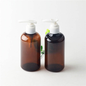 Bouteilles à pompe ambrées pour animaux domestiques, contenants ronds vides, à capuchon en plastique, pour Lotion, 250ml, 8oz, 12 pièces - Product Image 2