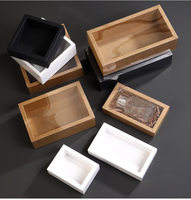 Boîte cadeau transparente en PET, design tiroir en kraft, pliable, pour thé, cosmétiques, bijoux, emballage, stock disponible, directement de l'usine