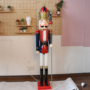 New Solid Wood 1.8M Nutcracker for Hotel Lobby Christmas Decoration Gothic Soldier Puppet Bulk Order - Product Image 6