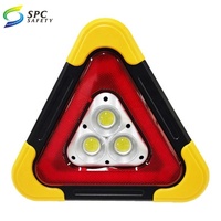 Panne de circulation routière avertissement réfléchissant de danger de stationnement kit de sécurité d'urgence alimenté par batterie pliable panneau triangulaire de voiture à Led