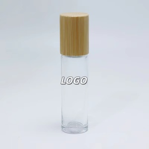 Flacon compte-gouttes en verre dépoli pour huiles essentielles 5ml 10ml avec bouchon rond en bambou pour crème, eau, parfum, sérum, soins de la peau - Product Image 1