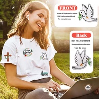 Patchs brodés en stock du fabricant, best-sellers transfrontaliers, motif croix colombe de dessin animé, phrases anglaises d'énergie positive