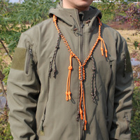 Collier tressé à la main, sifflet de chasse, cordon pour appels de canard, paracorde, 12 boucles réglables, équipement de plein air, logo personnalisé
