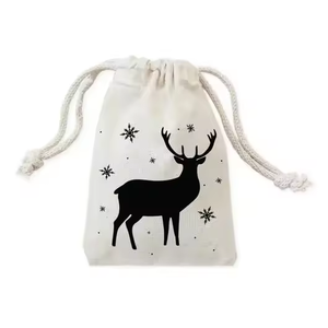 Pandasew Bolsas de Regalo de Lona de Algodón Beige Medianas de 8*10 cm con Cordón para Joyería - Product Image 3