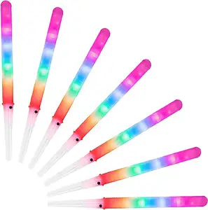 彩色发光二极管棉花糖棒，用于节日和有趣的派对氛围发光棒灯