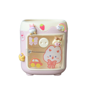 <span class=keywords><strong>Kawaii</strong></span> Kids haute capacité créatif mignon dessin animé carré porte-stylo <span class=keywords><strong>organisateur</strong></span> <span class=keywords><strong>de</strong></span> <span class=keywords><strong>bureau</strong></span> en plastique avec utilisation <span class=keywords><strong>de</strong></span> calendrier - Product Image 5