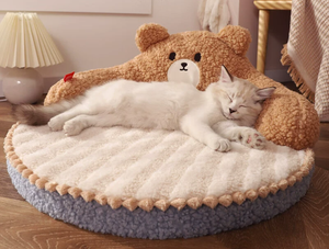 Nhỏ Kích Thước Lớn Mèo Ngủ Giường Có Thể Tháo Rời Mô Hình Động Vật Mùa Đông Mùa Hè Tre Vải To Sợi Chất Liệu Bộ Nhớ Bọt Len Hộp Nhựa - Product Image 2