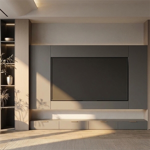 Modern <strong>Design</strong> Whole Wall Mounted <strong>TV</strong> <strong>Unit</strong> Stands With Storage Cabinet Living Room Furniture - Product Image 1