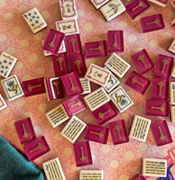 Table de Mahjong Américain de Luxe Moderne Bleue, Taille Personnalisée, 4 Couches, avec Tuiles de Mahjong en Acrylique Gravées, Ensemble Portable pour Divertissement
