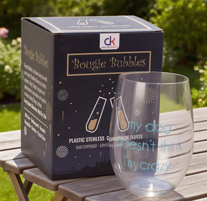 Verres à vin sans pied en plastique résistant aux chocs, sans danger pour les aliments, avec illustrations personnalisées pour le camping et les voyages en voiture - Product Image 1