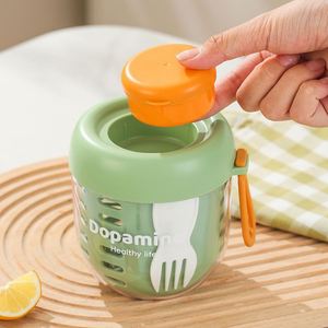 Boîte à lunch moderne pour fruits et légumes, coupe à salade portable, boîte de pique-nique, récipient à sauce, double couche, capacité 301-500ML - Product Image 3