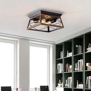 مصابيح سقف داخلية قديمة E26 ثريا مثبتة على تدفق فولاذية مع تصميم صناعي حديث مصباح معلق للمزرعة - Product Image 5