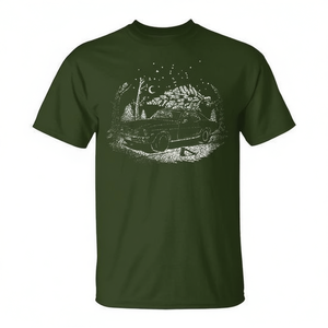 Camiseta clásica con diseño de árbol de Navidad en el techo, unisex, para adultos, verde bosque - Product Image 2